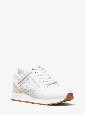 michael michael kors billie woven and leather trainer|Billie Woven And Leather Trainer .